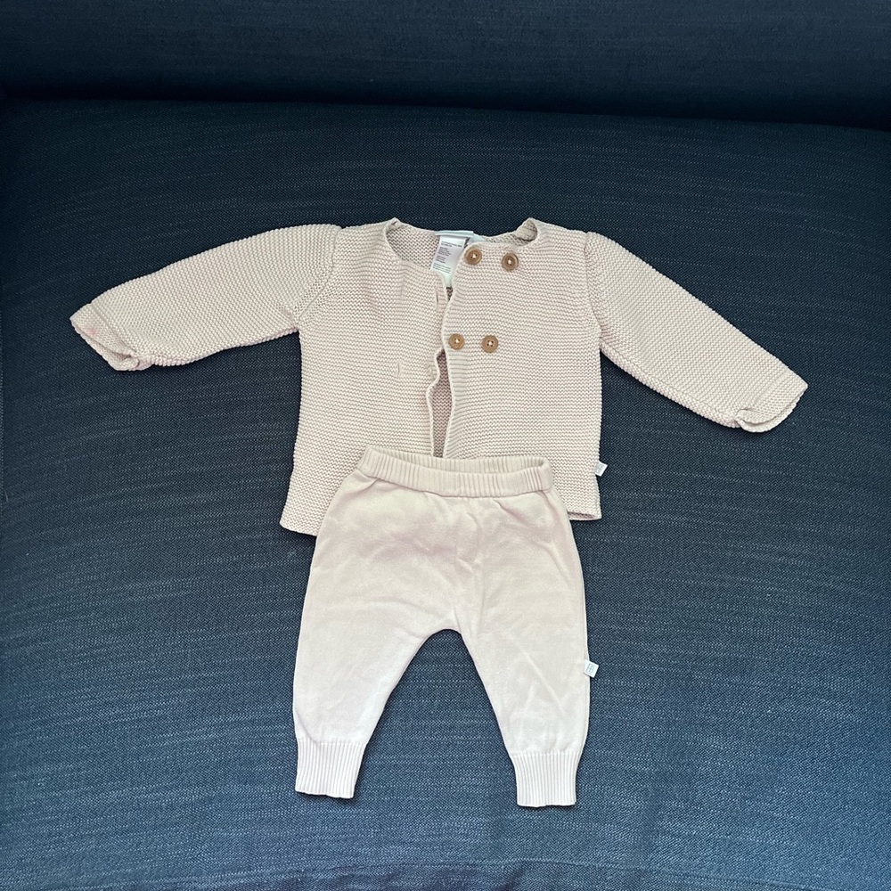 Elegant Baby Cozy Pale Pink Matching Sweater Set